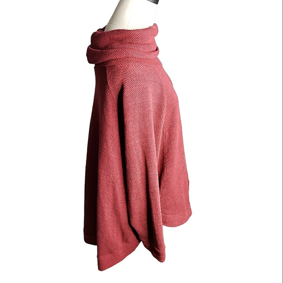 Plume & Thread USA Made Cowl Neck Poncho Top Coastal Grandma Gorp Size Medium - Picture 5 of 14